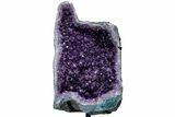 Deep-Purple Thumbs Up Amethyst Geode Pair on Metal Stands #214800-3